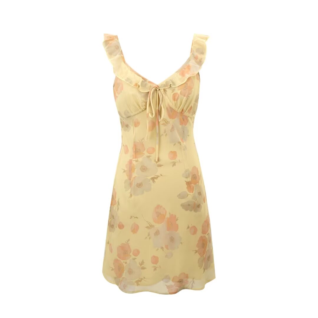 Women Summer Sexy V neck Floral Dress Bella Mia